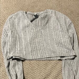 SHEIN Gray Ribbed Sweater
